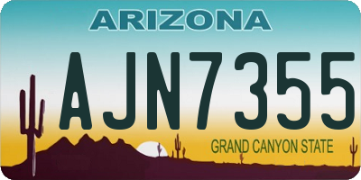 AZ license plate AJN7355