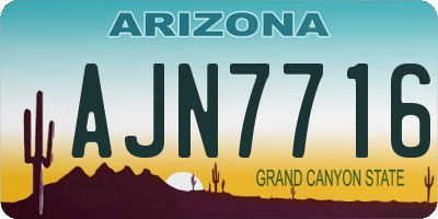 AZ license plate AJN7716