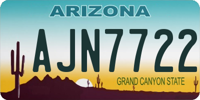 AZ license plate AJN7722