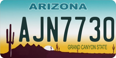 AZ license plate AJN7730