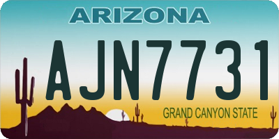 AZ license plate AJN7731
