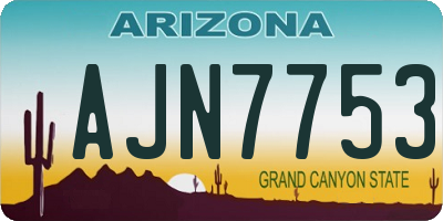 AZ license plate AJN7753