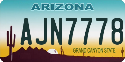 AZ license plate AJN7778