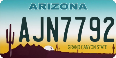 AZ license plate AJN7792