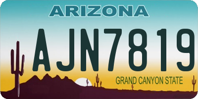 AZ license plate AJN7819