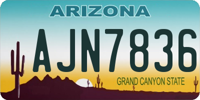 AZ license plate AJN7836
