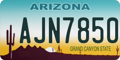 AZ license plate AJN7850