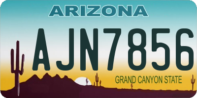 AZ license plate AJN7856