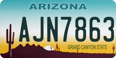 AZ license plate AJN7863