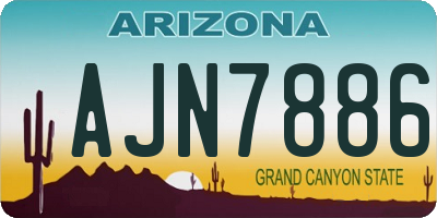 AZ license plate AJN7886