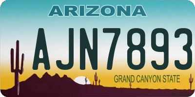 AZ license plate AJN7893