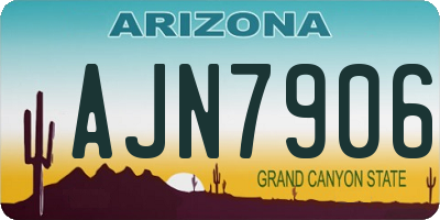 AZ license plate AJN7906