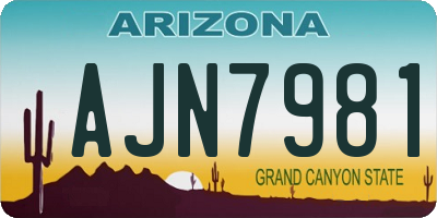 AZ license plate AJN7981
