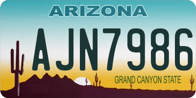 AZ license plate AJN7986