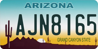 AZ license plate AJN8165