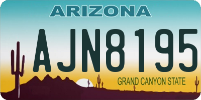 AZ license plate AJN8195