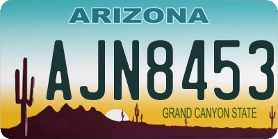 AZ license plate AJN8453