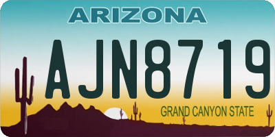 AZ license plate AJN8719