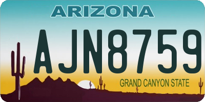 AZ license plate AJN8759