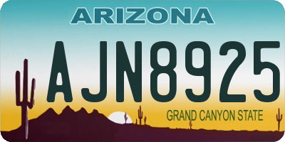 AZ license plate AJN8925