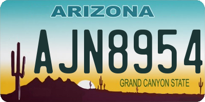 AZ license plate AJN8954