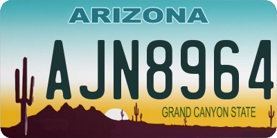 AZ license plate AJN8964