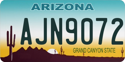 AZ license plate AJN9072