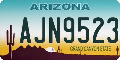 AZ license plate AJN9523