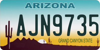 AZ license plate AJN9735