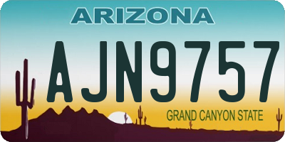 AZ license plate AJN9757
