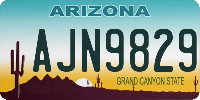 AZ license plate AJN9829