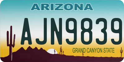 AZ license plate AJN9839