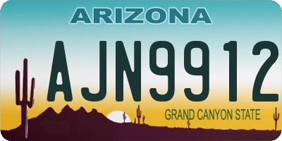AZ license plate AJN9912