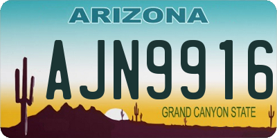 AZ license plate AJN9916
