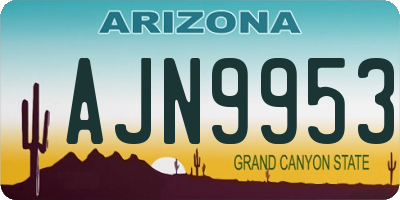 AZ license plate AJN9953