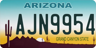 AZ license plate AJN9954