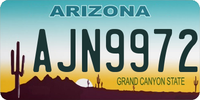 AZ license plate AJN9972