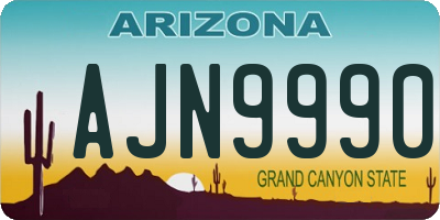 AZ license plate AJN9990