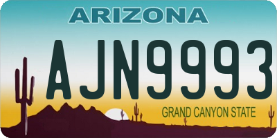 AZ license plate AJN9993