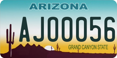 AZ license plate AJO0056