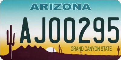 AZ license plate AJO0295