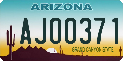 AZ license plate AJO0371