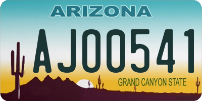 AZ license plate AJO0541