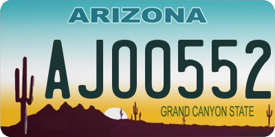 AZ license plate AJO0552