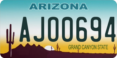 AZ license plate AJO0694