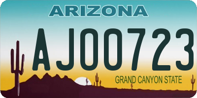 AZ license plate AJO0723