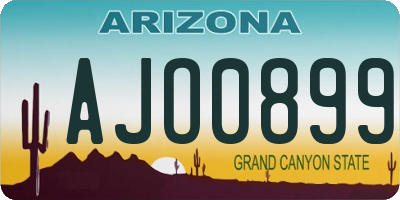AZ license plate AJO0899