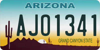 AZ license plate AJO1341