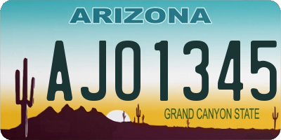 AZ license plate AJO1345