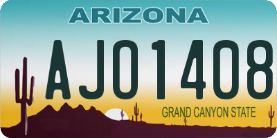AZ license plate AJO1408